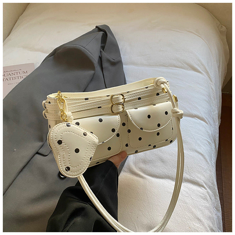 Women's Spring Fashionable Polka-dotted Western Style Mini Good-looking Women's Shoulder Bag