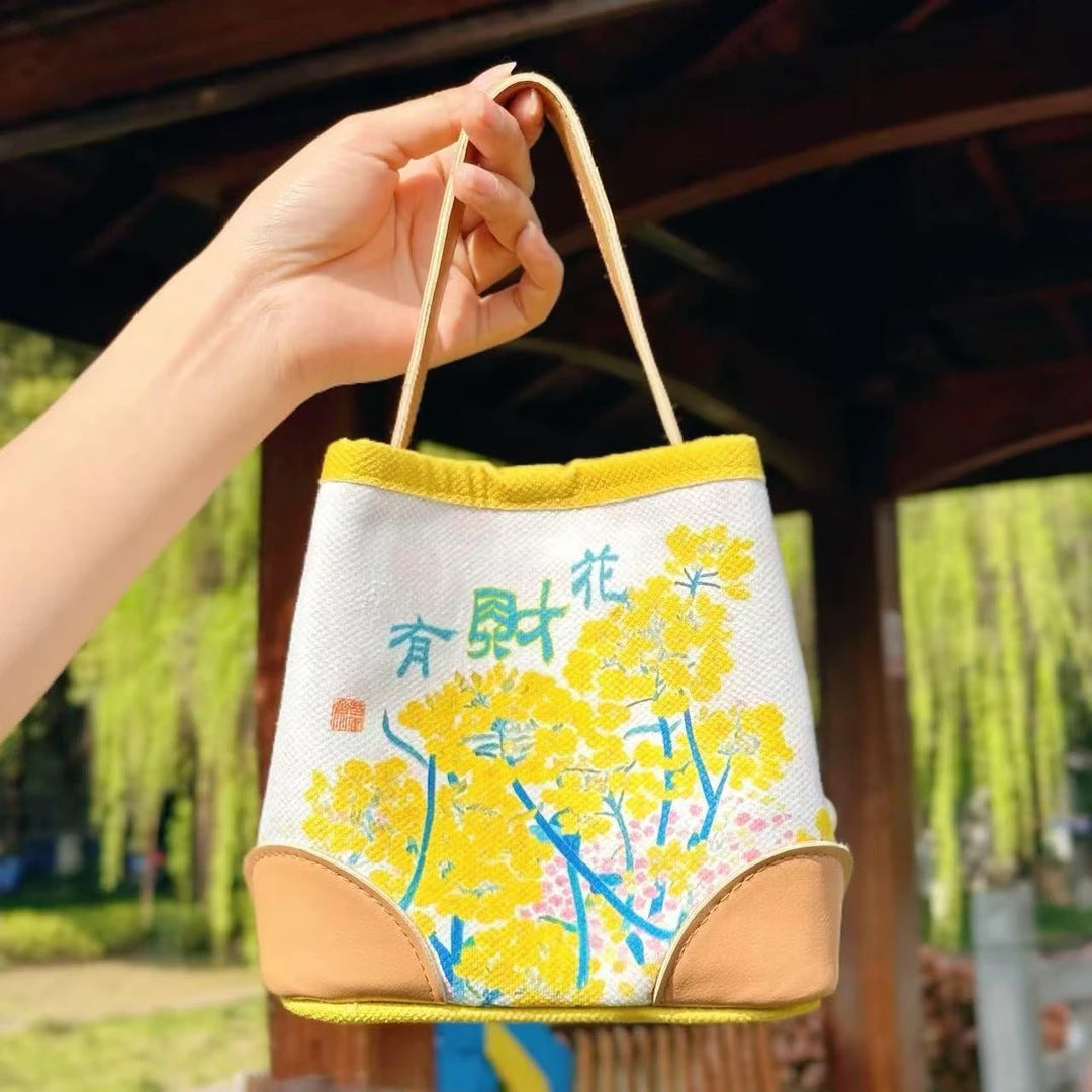 Spring Limited Rape Flower Q Cultural Creative Handbags