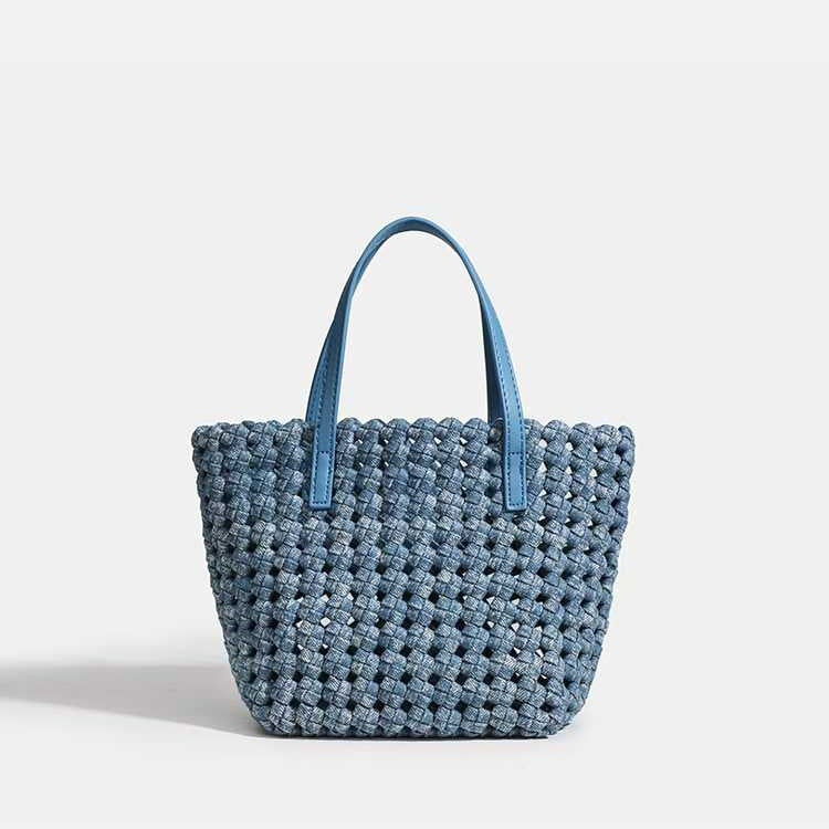 Women's Hand-woven Korean Style Fashion Simple Jean Handbags