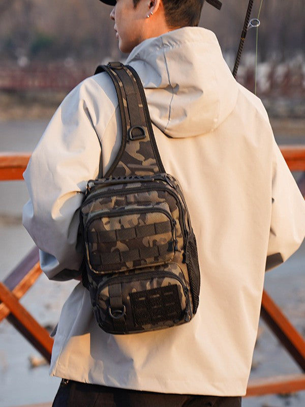 Unique Graceful Camouflage Large Waterproof Motorcycle Sports Satchel, Hanging Bag