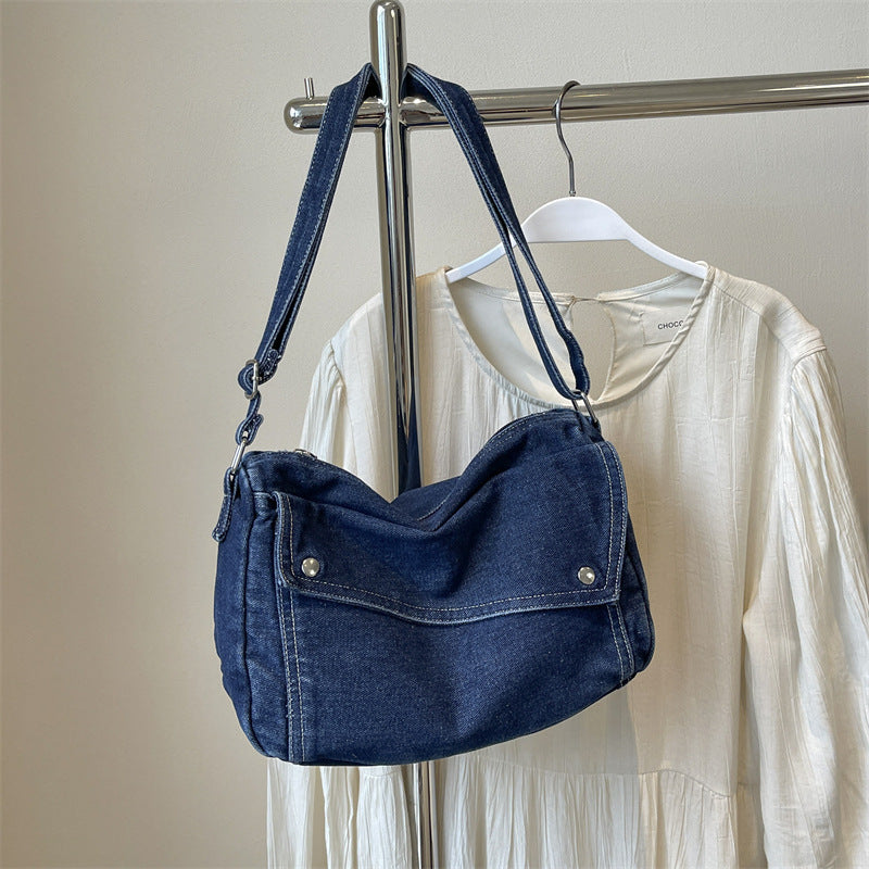 Niche Geometric Denim Pillow Retro Fashion Women's Messenger Bag