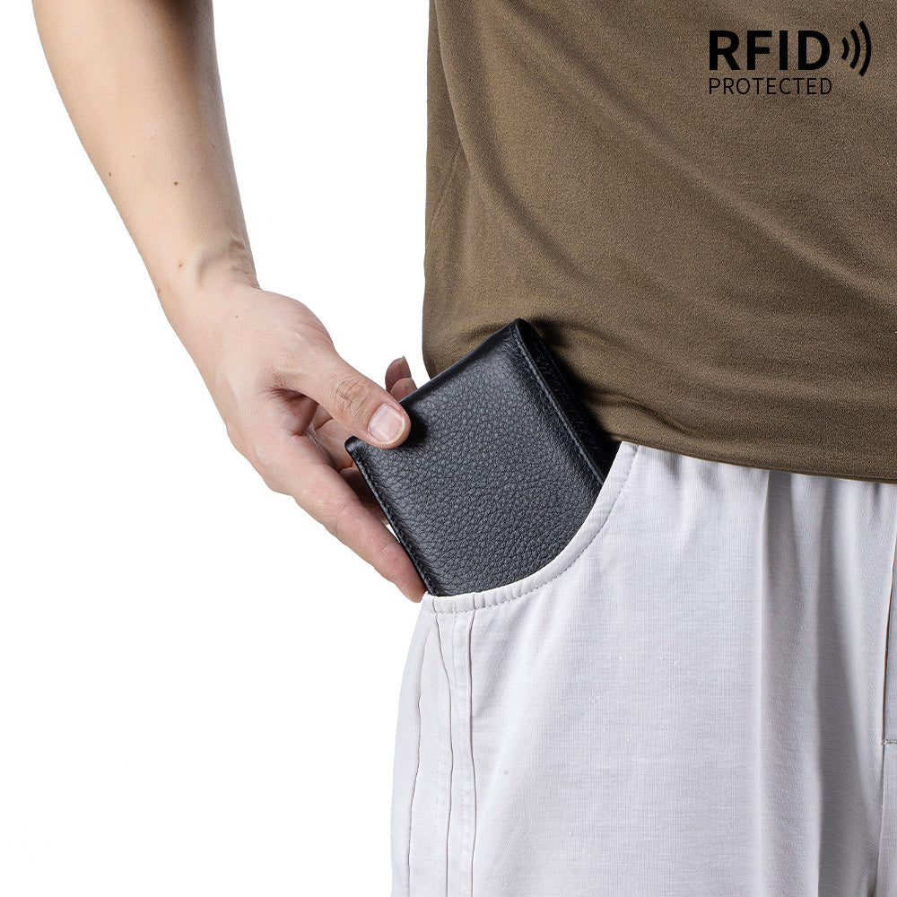Men's Genuine Leather Retro High-grade Short First Men's Wallet