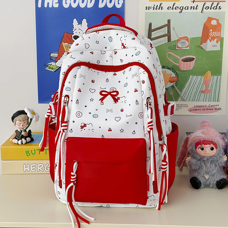 Cute Wild Korean Style Large Capacity Good-looking Bow Leisure Backpack