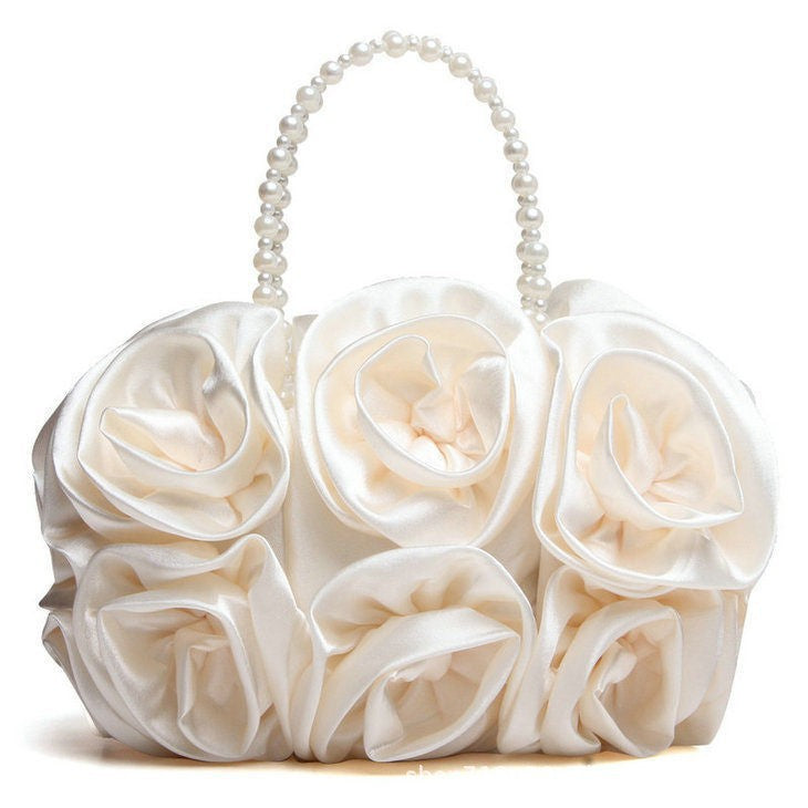 Ipomoea Alba Craft Satin Bridal Bridesmaid Dinner Bag