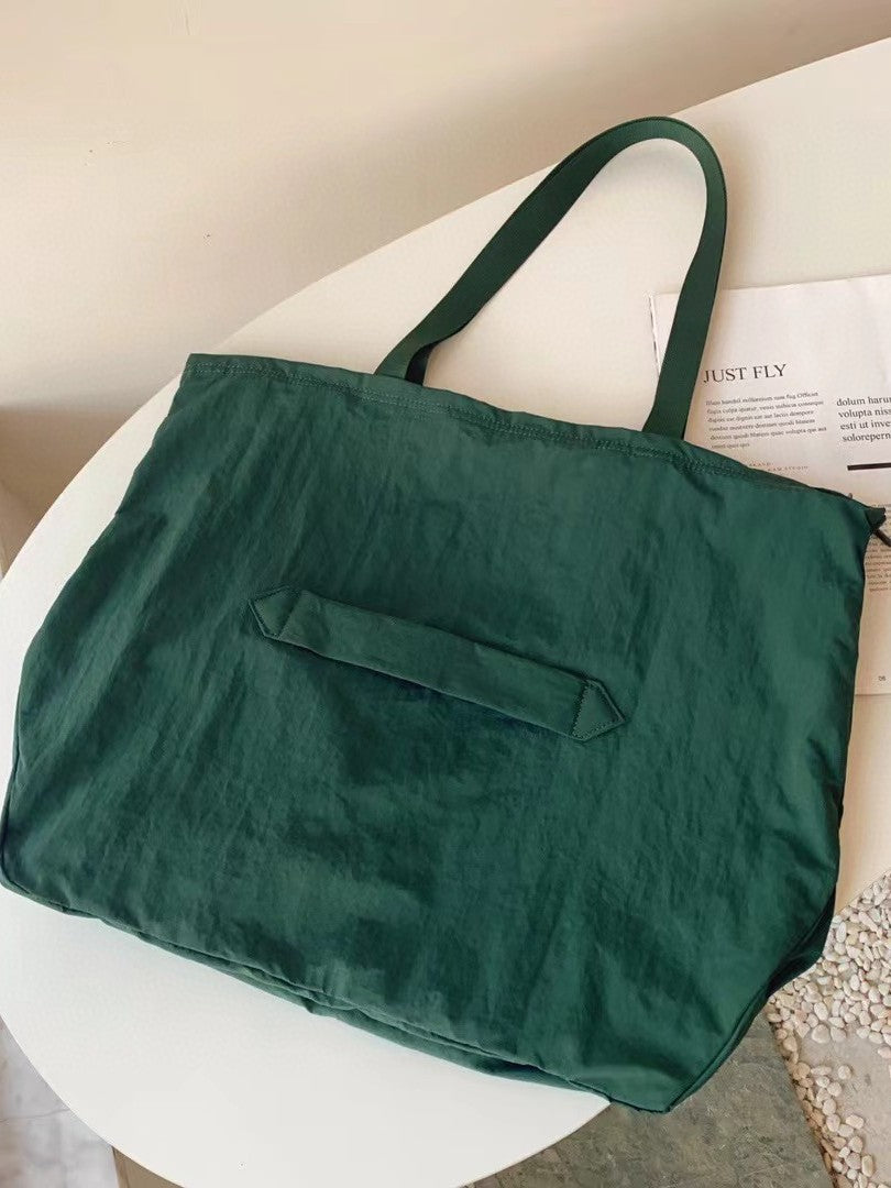 Correct Version Solid Color Letter Large Capacity Nylon Tote Bag