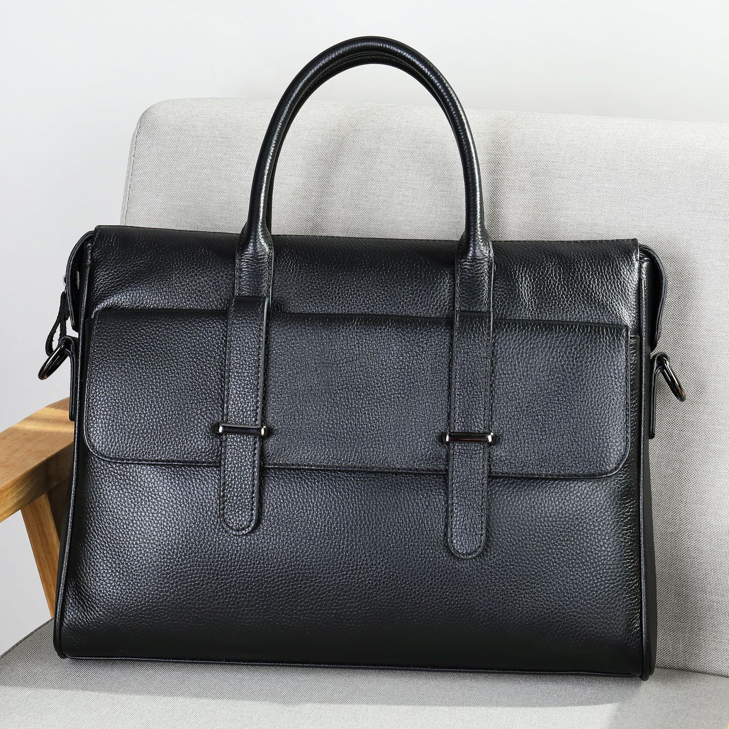Men's Leather For Trendy Personality Business Commute Men's Briefcase