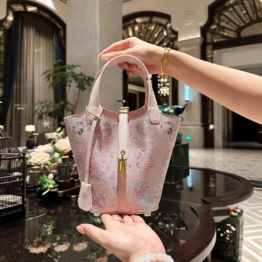 Women's Song Dynasty Brocade Pink Light Luxury Vegetable Bags
