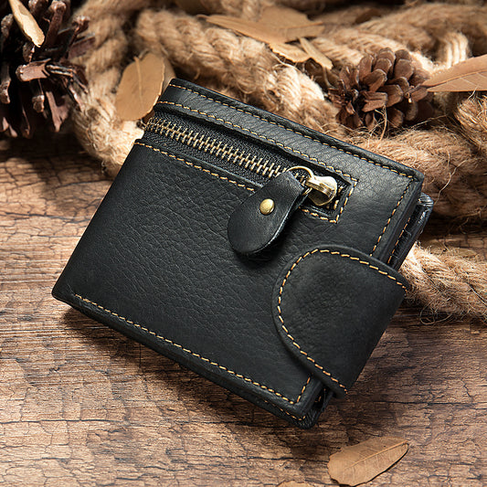 Men's Horse Leather Retro Genuine Large Capacity Men's Wallet