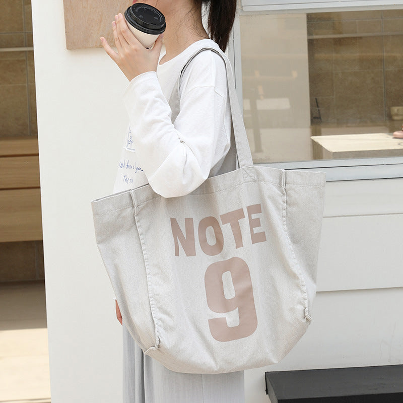Women's Leisure Artistic Canvas Fashion Letters Printed Women's Shoulder Bag