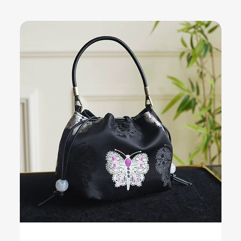Women's Mulberry Silk National Fragrant Cloud Yarn Handbags