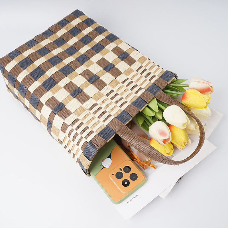 Matching Fashion Vegetable Basket Paper Environmental Women's Handbag