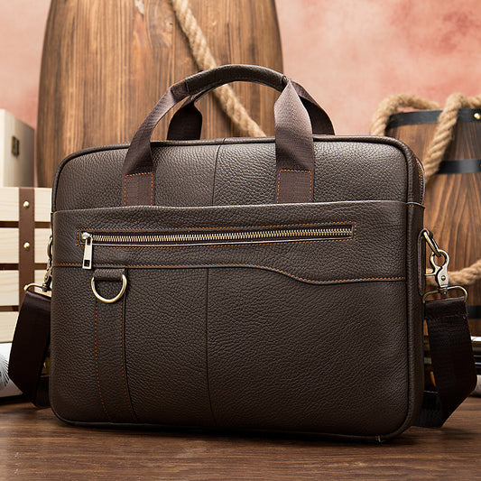 Men's Genuine Leather Large Capacity Business First Layer Cowhide Men's Briefcase