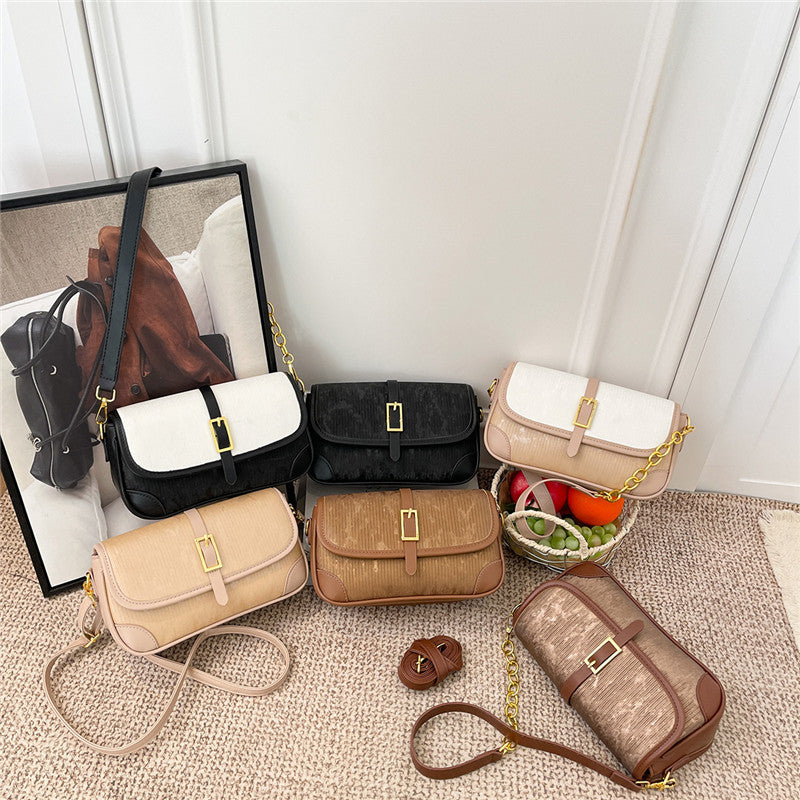 Women's Fashion Stitching Spring Simple Popular Temperament Women's Shoulder Bag