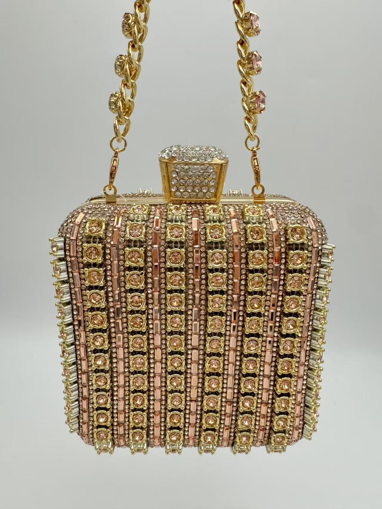 Handmade Chain Rhinestone Full Diamond Portable Dinner Bag