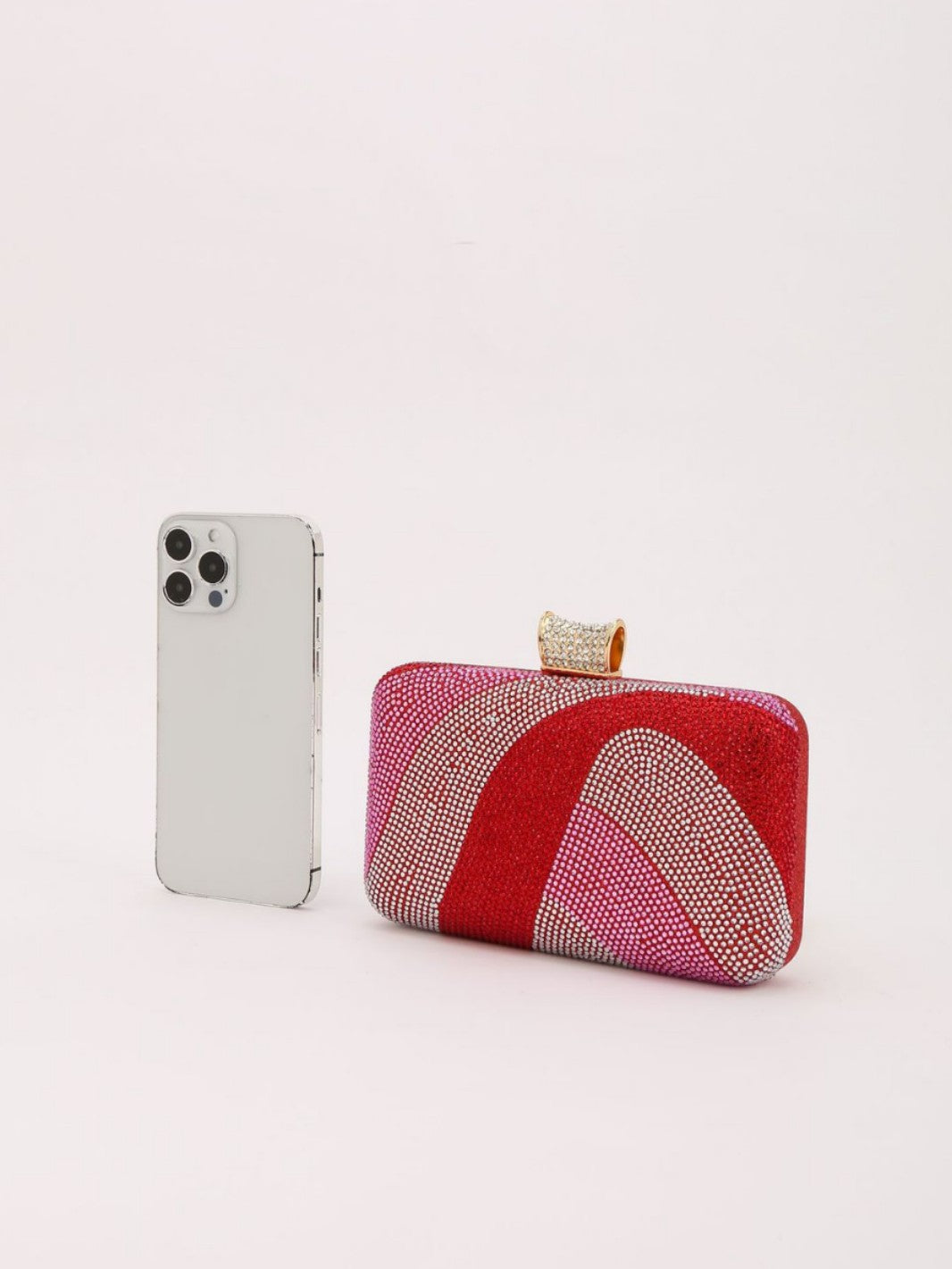 Light Luxury Contrast Color Shiny Rhinestone Clutch Banquet Bags