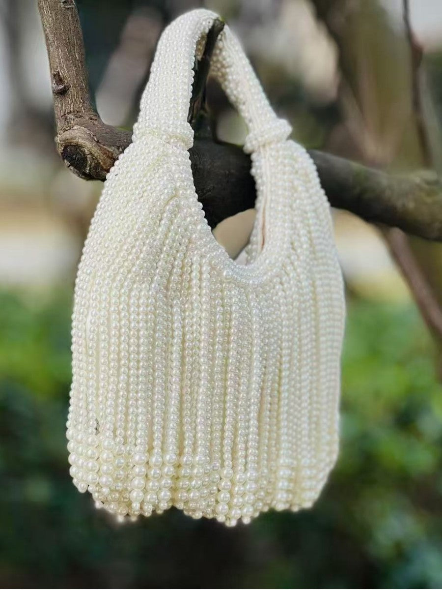 Women's Pure Heavy Handmade Beaded Full Beads Tassels Party Wedding Daily Bags