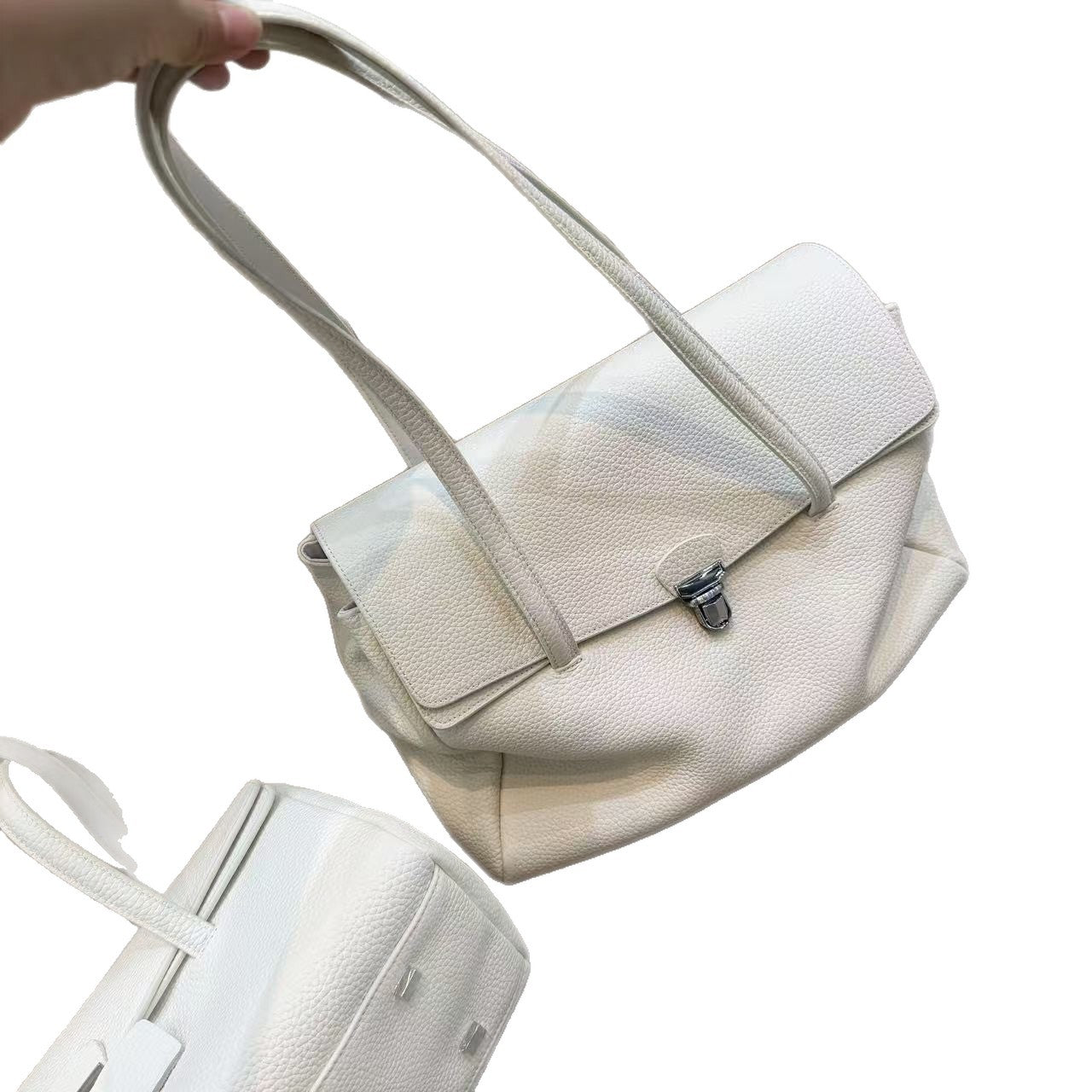 Women's First Layer Cowhide Large Capacity Flip Commuter Women's Shoulder Bag