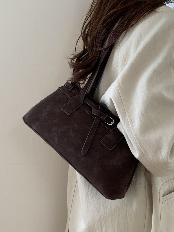 Women's Retro Suede Portable For Commute Minimalist Women's Messenger Bag