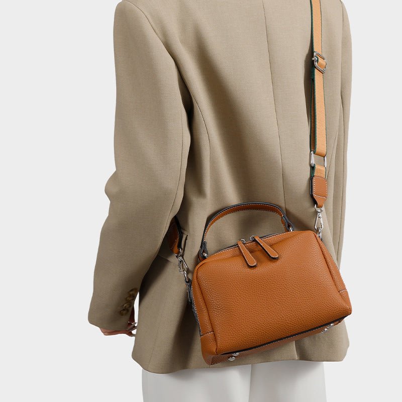 Women's Fashion Authentic Leather Tactile Feel Boston Women's Messenger Bag