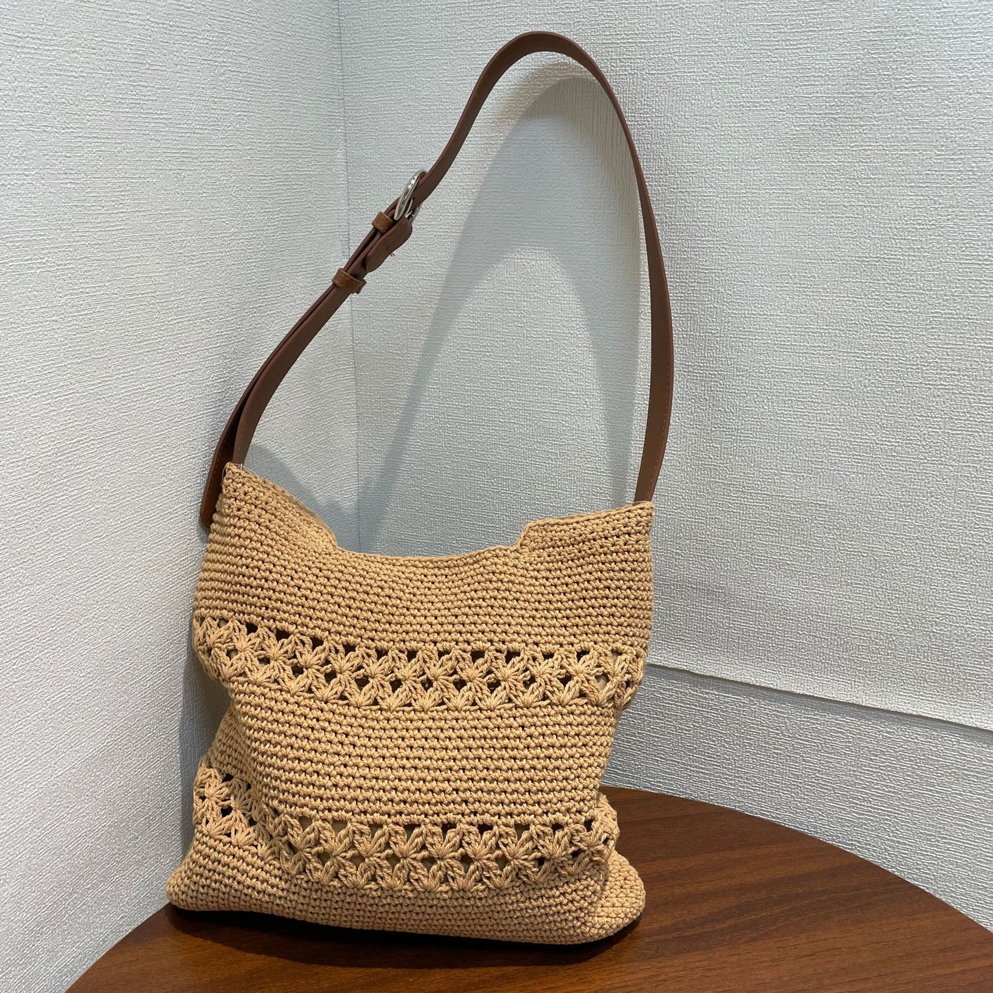 Women's Style Cotton String Hand-woven High-grade Vacation Hollow Women's Shoulder Bag