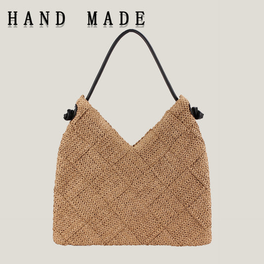 Women's Straw Woven High Sense Hand-woven Large Capacity Totes Women's Shoulder Bag