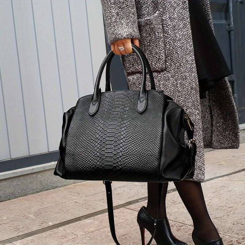 Women's Fashion Crocodile Pattern Large Capacity Retro Women's Shoulder Bag