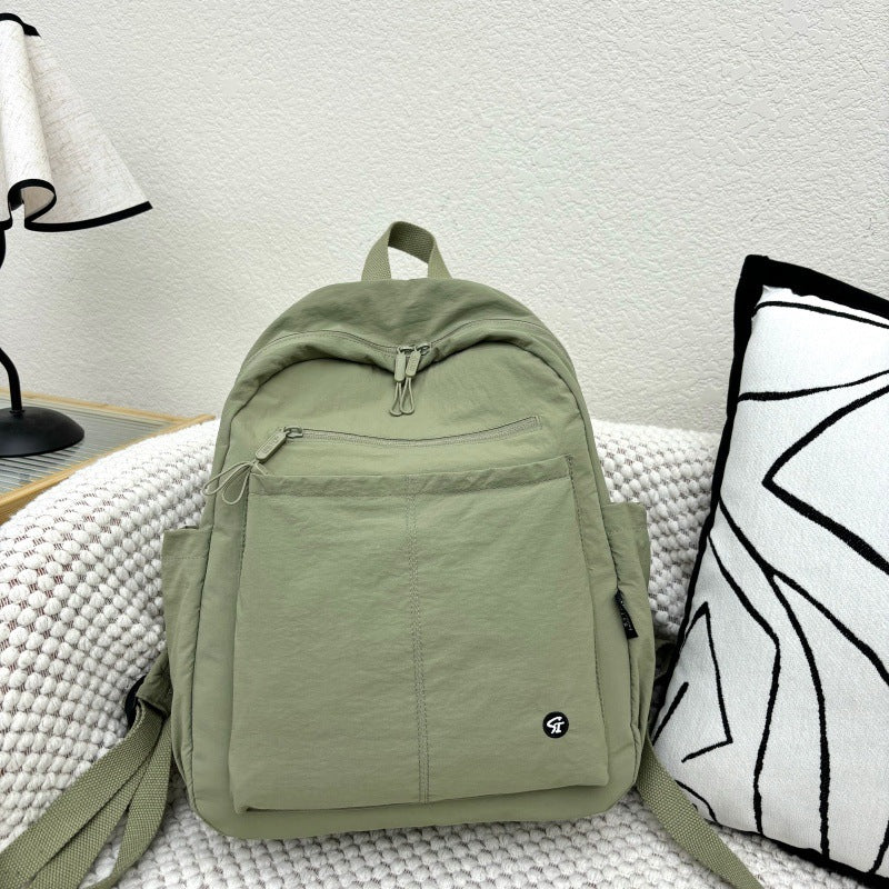 Nylon Cloth Trendy Large Capacity Contrast Leisure Backpack
