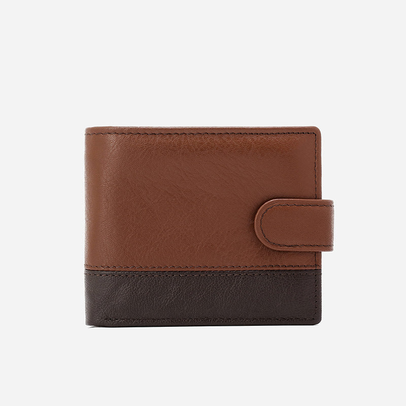 Men's Retro Business Leather High-grade Color Matching First Layer Men's Wallet