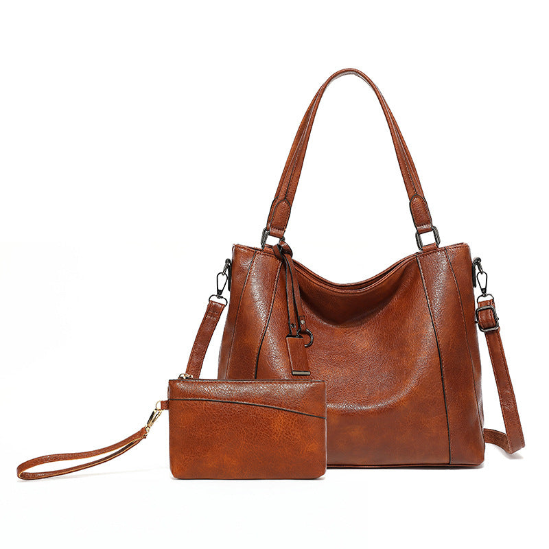 Women's Portable Mother Fashion Large Capacity Soft Leather Women's Shoulder Bag