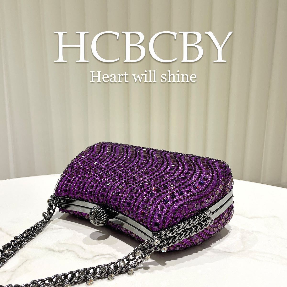 Women's Shiny Luxury Rhinestone Ornament Fashionable Elegant Dinner Bag