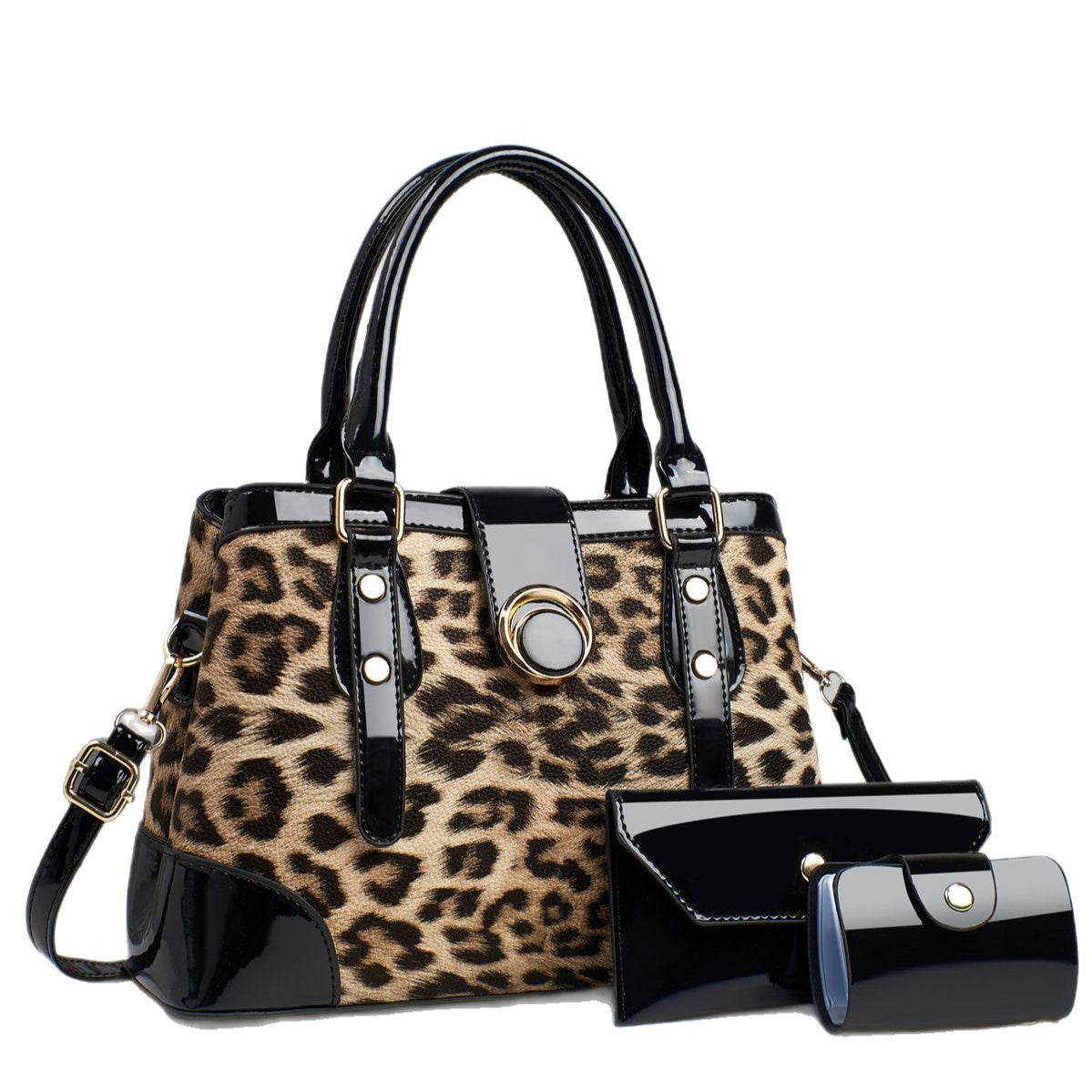 Women's Contrast Color Leopard Print Fashion Retro Bucket Bags