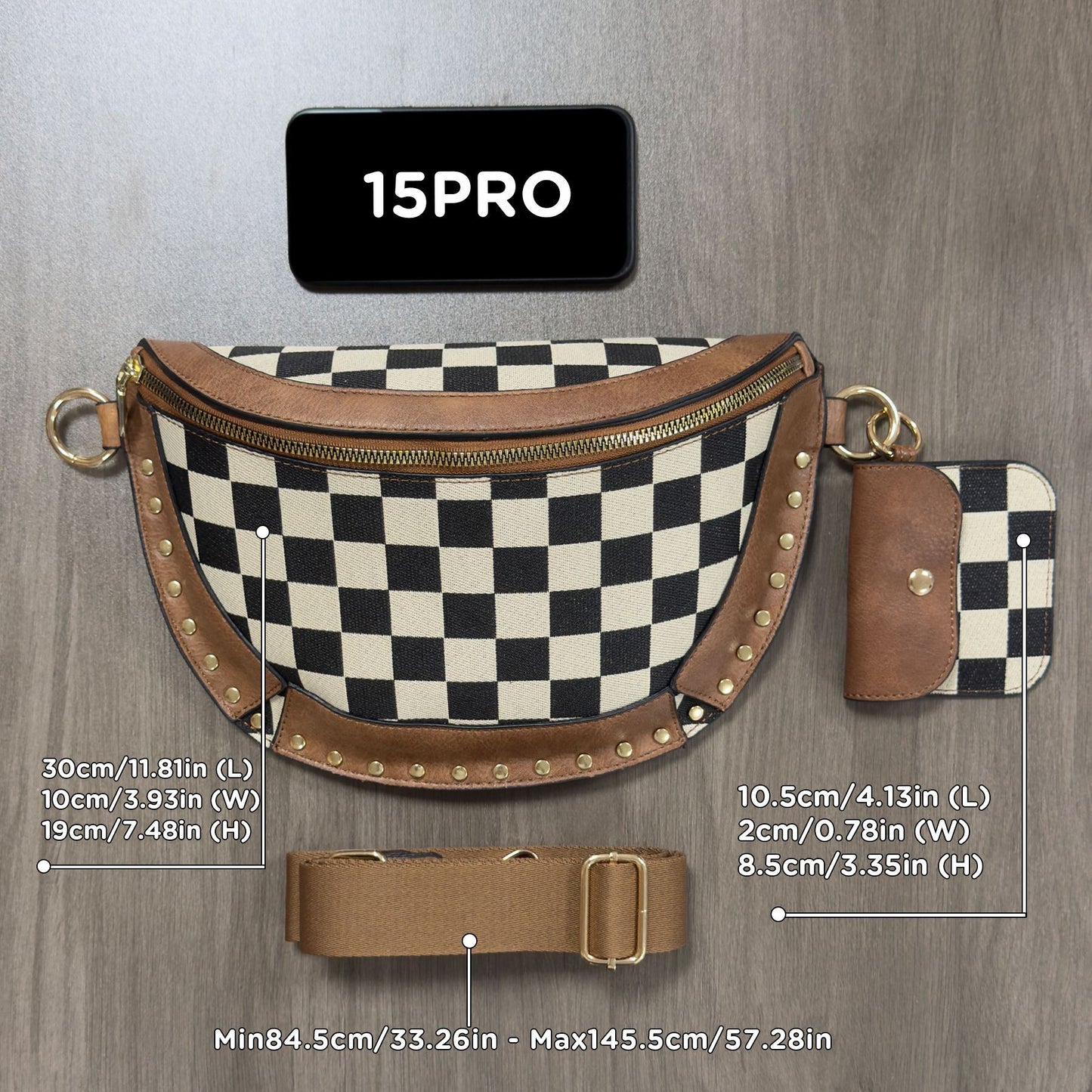 Women's Canvas Chessboard Classic Earphone Trendy Bags