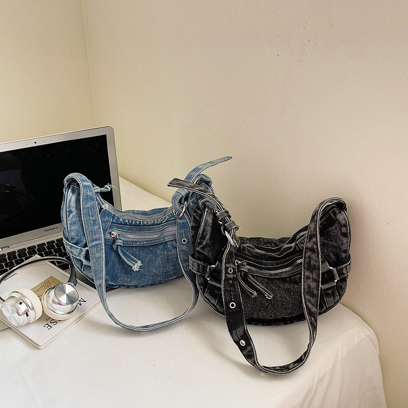 Women's Denim Korean Fashion Commute Dumpling Women's Shoulder Bag