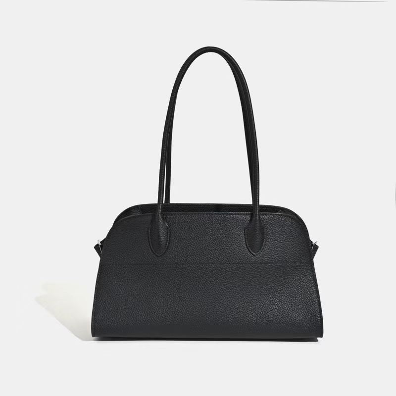 Large Capacity Boston Female Commuter First Layer Cowhide High Sense Tote Bag