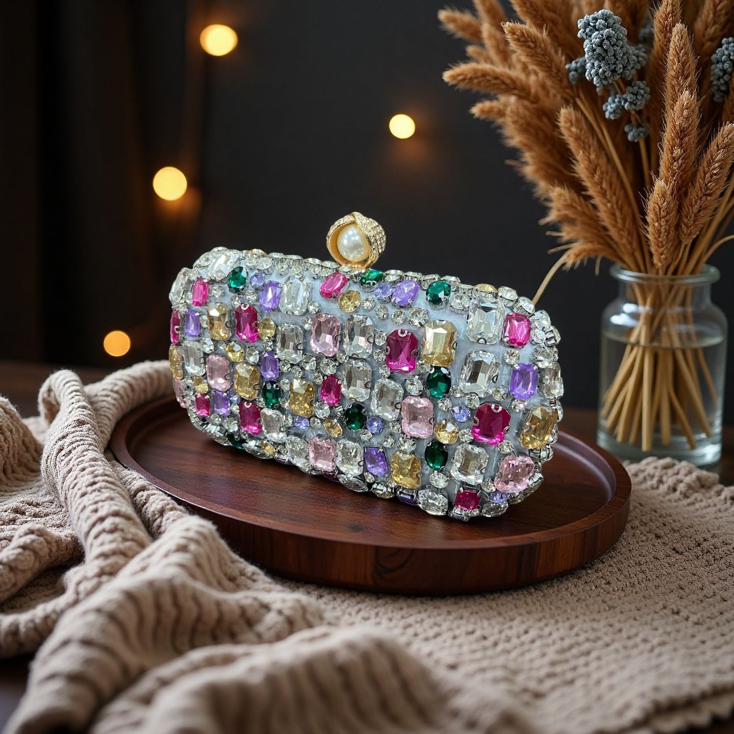 Colorful Rhinestone Shiny Dinner Diamond Banquet Evening Bags