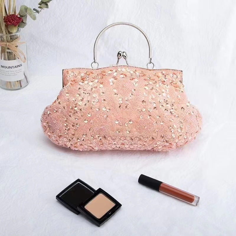 Pearl Embroidery Dinner Cheongsam Perfect Match Vintage Bridal Women's Handbag