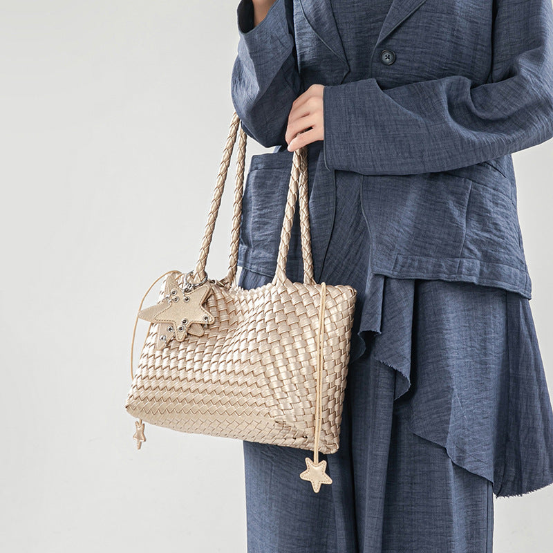Gun Horizontal Handmade Woven Large Capacity Totes High-grade Women's Shoulder Bag