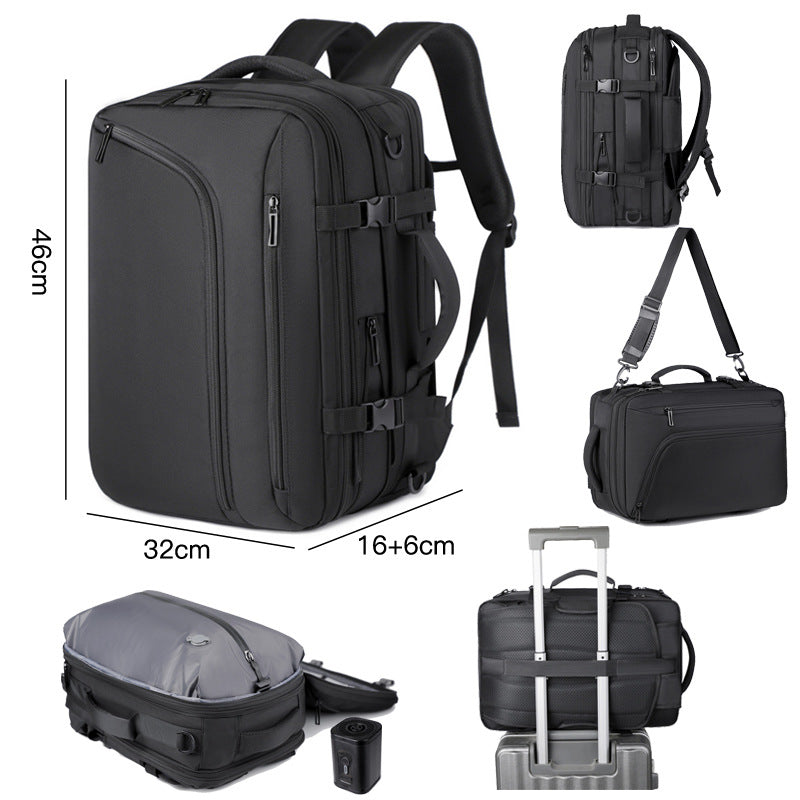 Men's Large Capacity Vacuum Packaging Notebook Simple Expansion Backpacks
