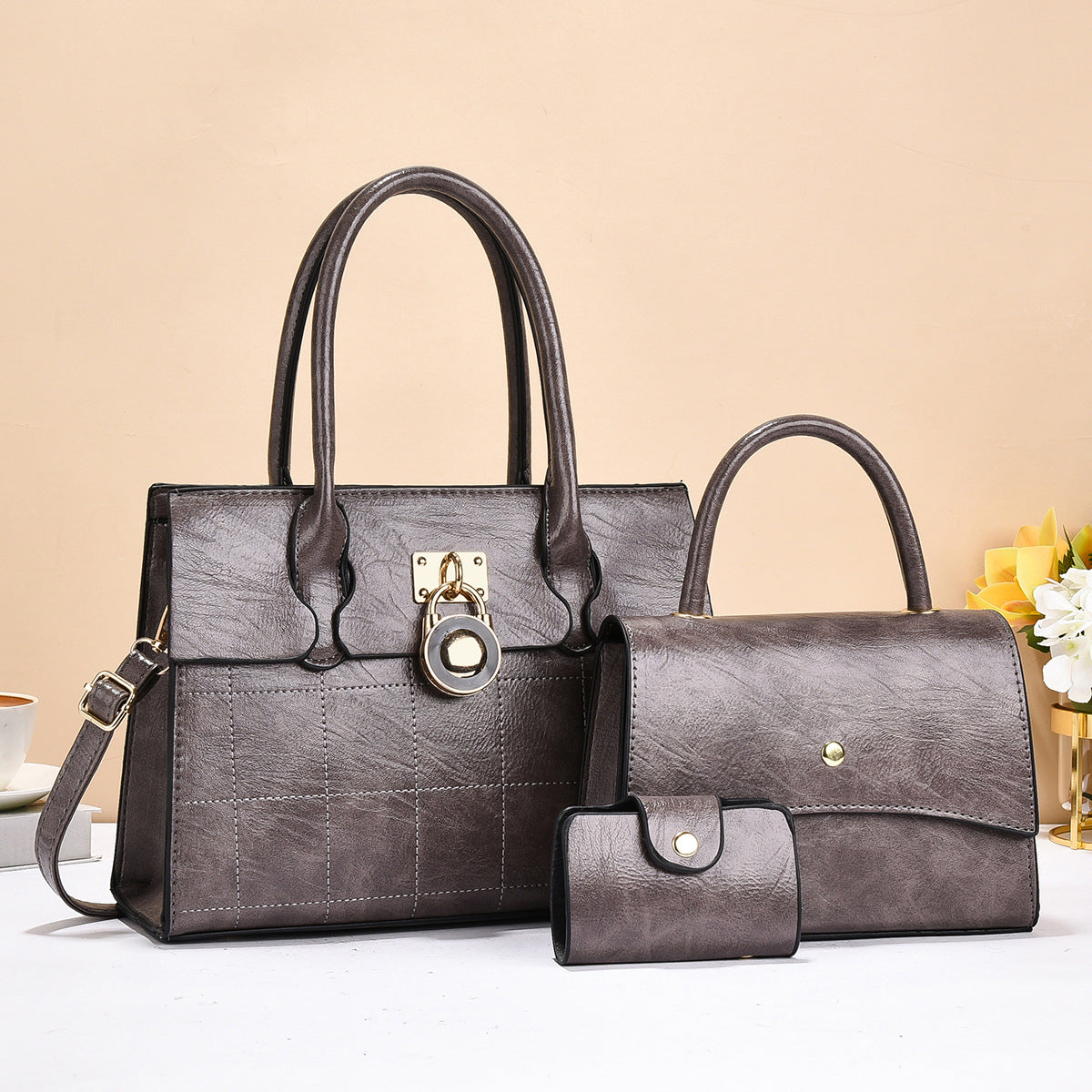 Women's Korean Style Exquisite Big Lady Temperament Shoulder Bags
