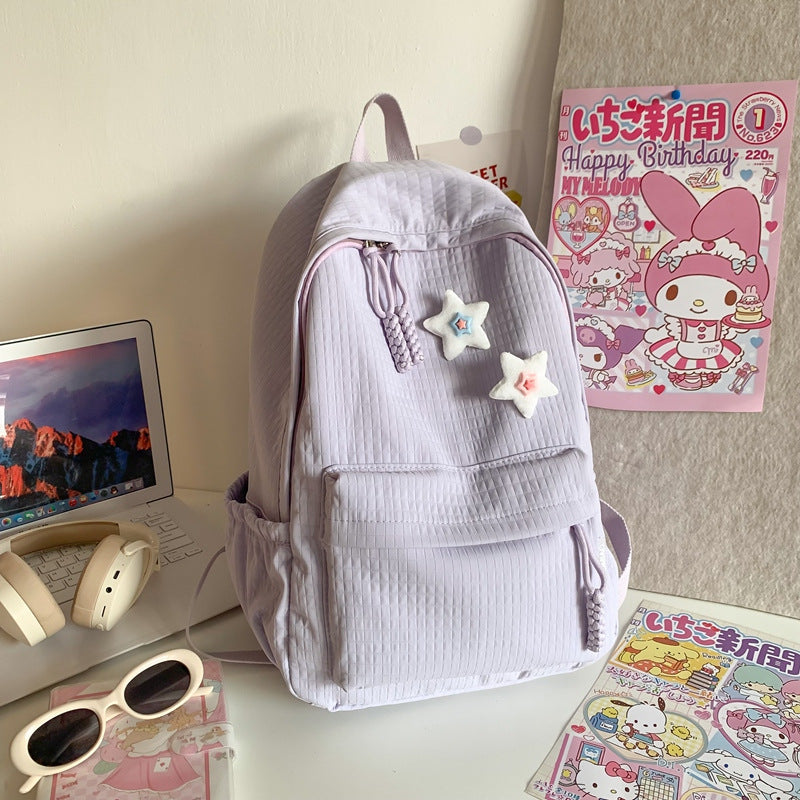 Women's Solid Color Korean High Junior Style Primary School Bag