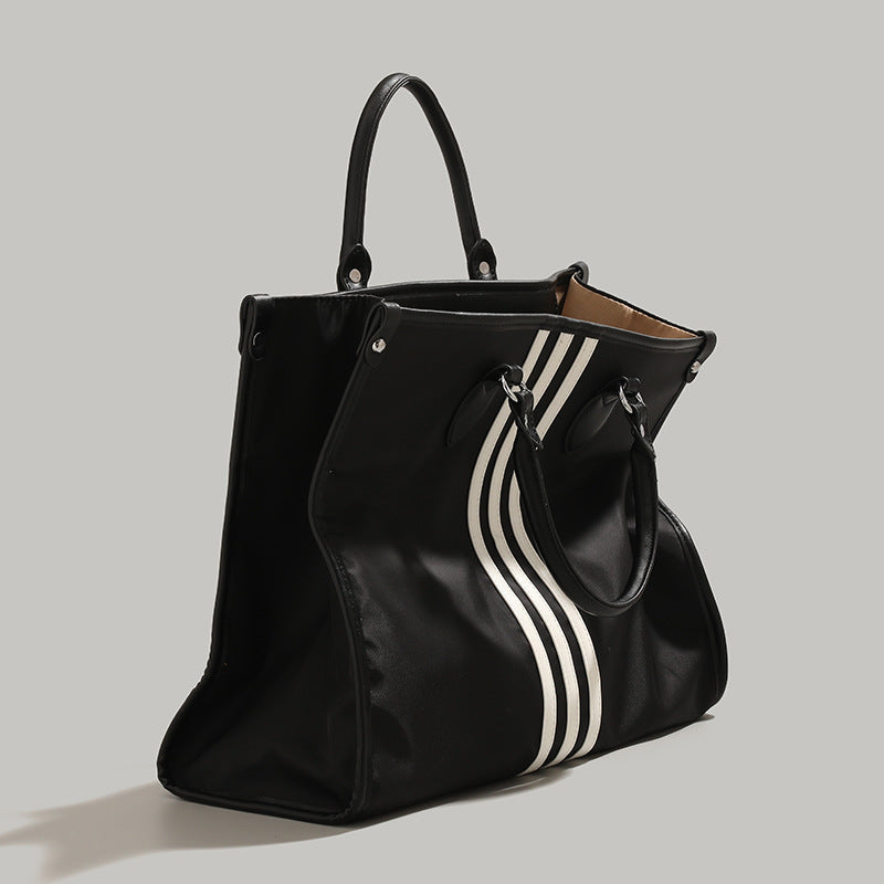 Fashion Simple Striped Trendy Large Capacity Commuter Bags