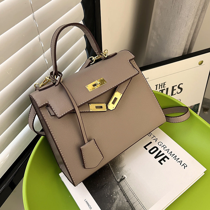 Women's Large Capacity Lychee Pattern Kelly Fashion Handbags