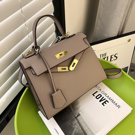 Women's Large Capacity Lychee Pattern Kelly Fashion Handbags