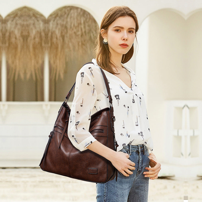 Women's Elegant Fashion Large Capacity Soft Leather Handbags