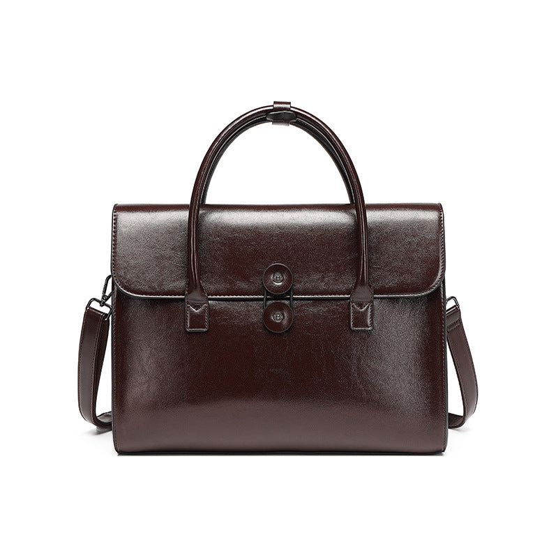 Women's High Sense Genuine Leather Retro Fashion Laptop Bags