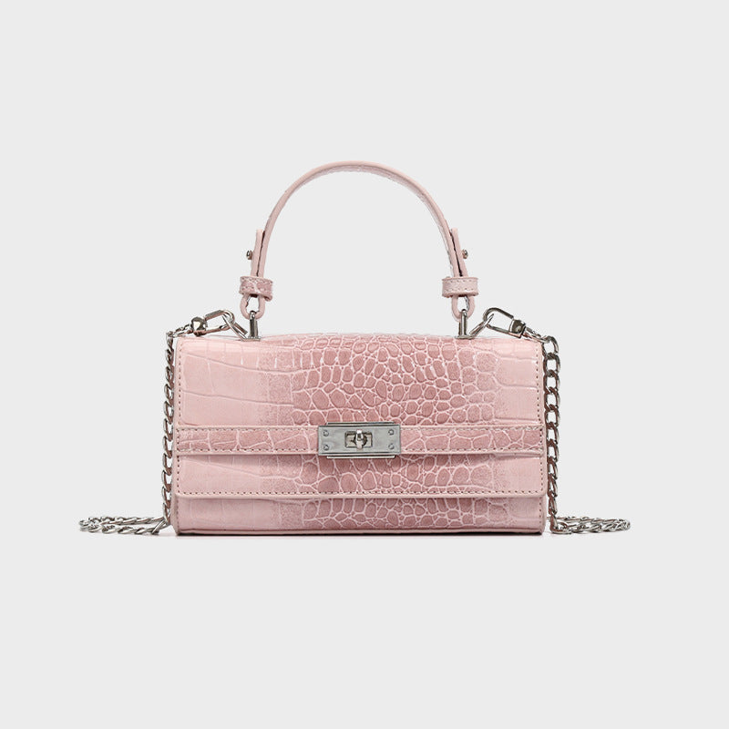 Women's Niche Fashion Kelly Crocodile Pattern Commuter Small Square Bag