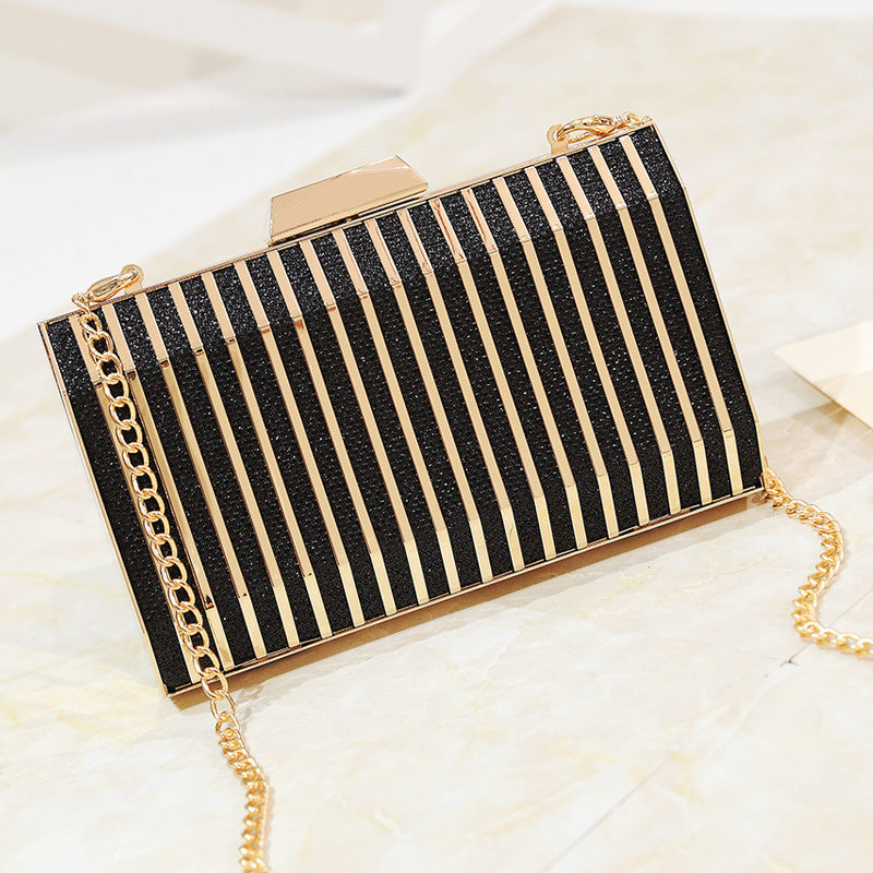 Stylish Elegant Metallic Dress Clutch Chain Small Square Bags