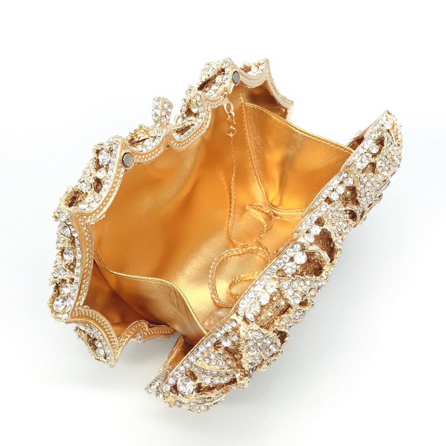 Women's Hollow Rose Diamond Banquet Full Clutch Bags