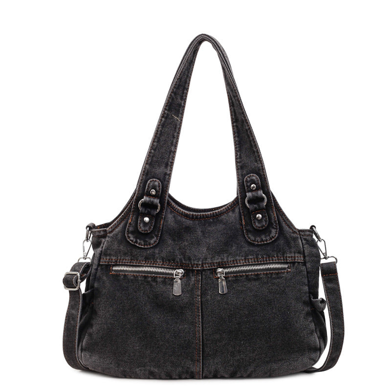 Women's Denim Stylish Large Capacity Commuter Portable Women's Shoulder Bag