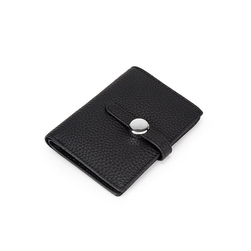 Women's First Layer Cowhide Short Trendy Genuine Leather Coin Purses
